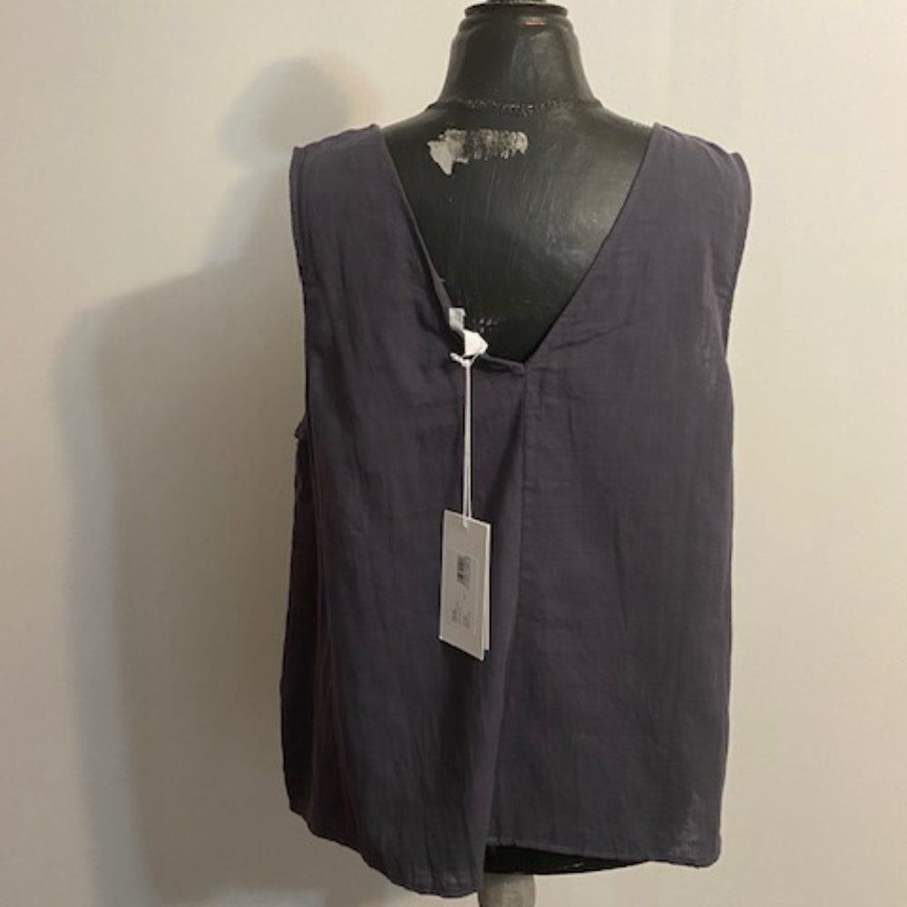 Johnny Was Calme Gray Drape V-neck and back tank top, size XXL - Picture 2 of 3